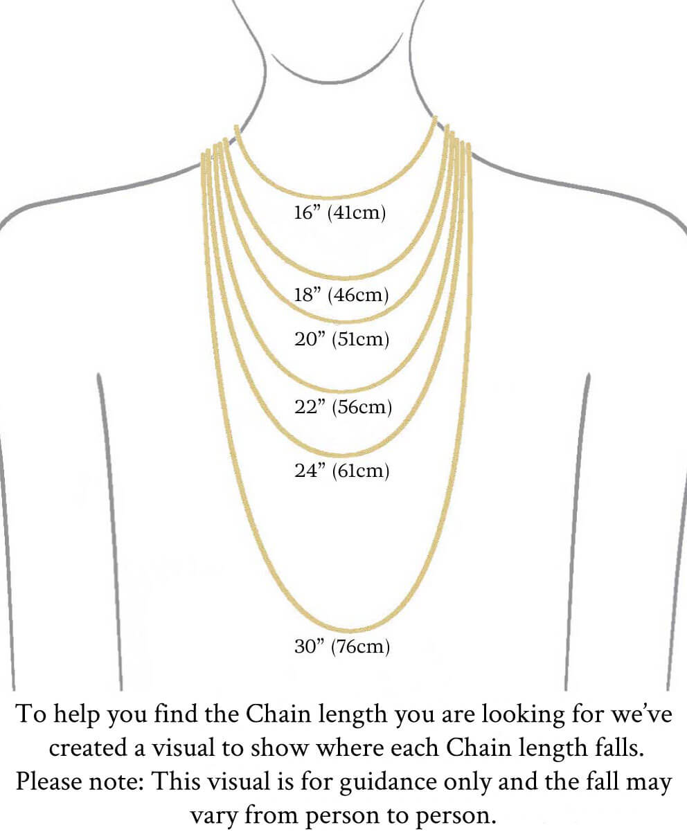 actual size mm chain neckless chart