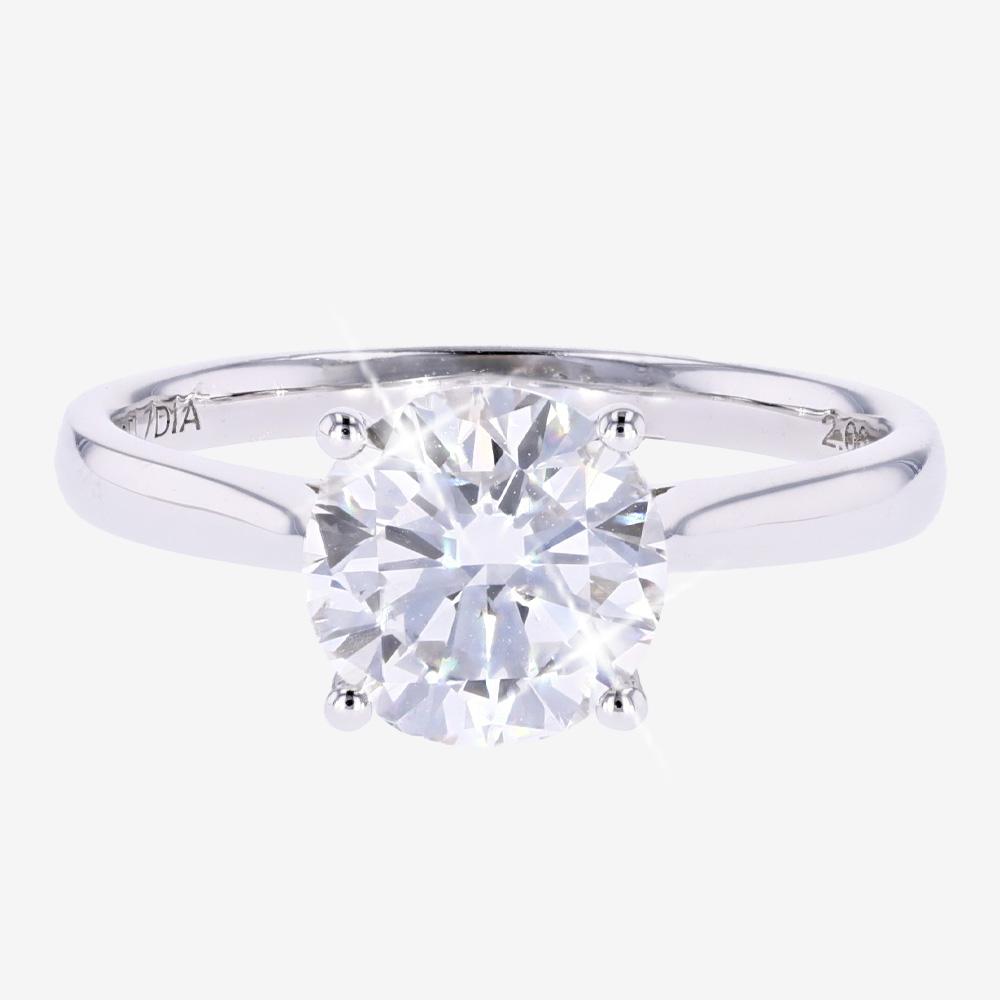 18ct White Gold Real Diamond Lab-Grown Solitaire 2.00ct