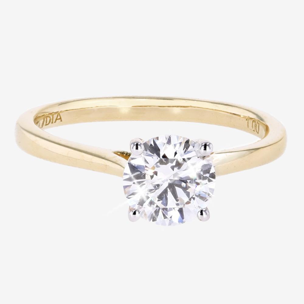 9ct Gold Real Diamond Lab-Grown Solitaire Ring 1.00ct