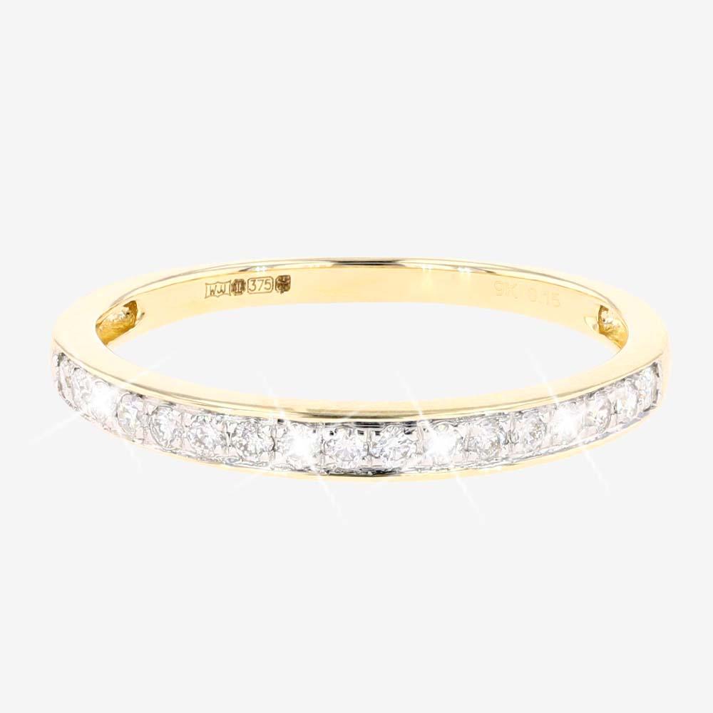 9ct Yellow Gold Diamond Eternity Band Ring 15ct Warren James