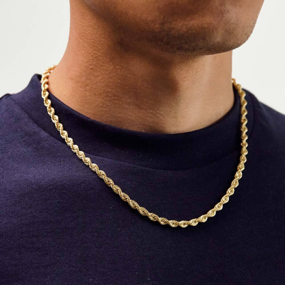 925 9ct bonded gold rope chain