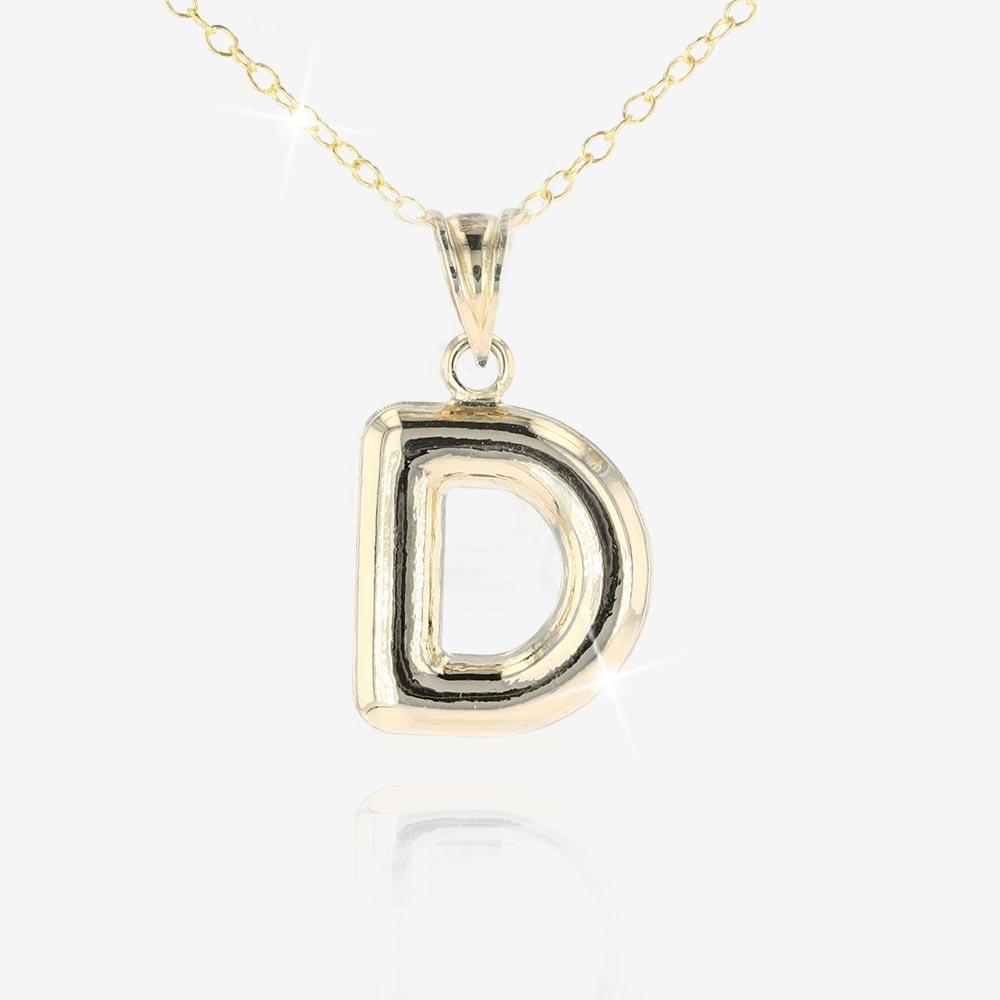 9ct Gold and Silver Bonded 'D' Initial Necklace | Warren James