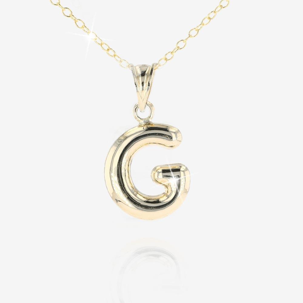 9ct Gold and Silver Bonded G Initial Necklace | Warren James