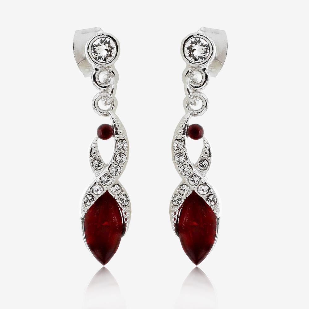 Swarovski® Crystals Deep Red Earrings Warren James