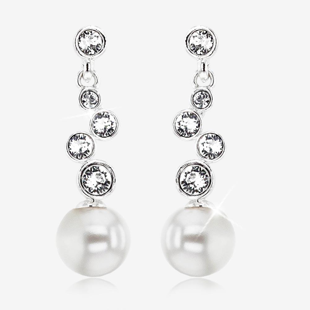 Swarovski® Crystals Pearl Drop Earrings Warren James 