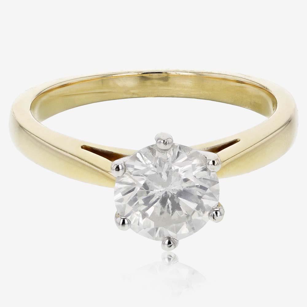 18ct Gold Diamond Solitaire Ring 1.23ct