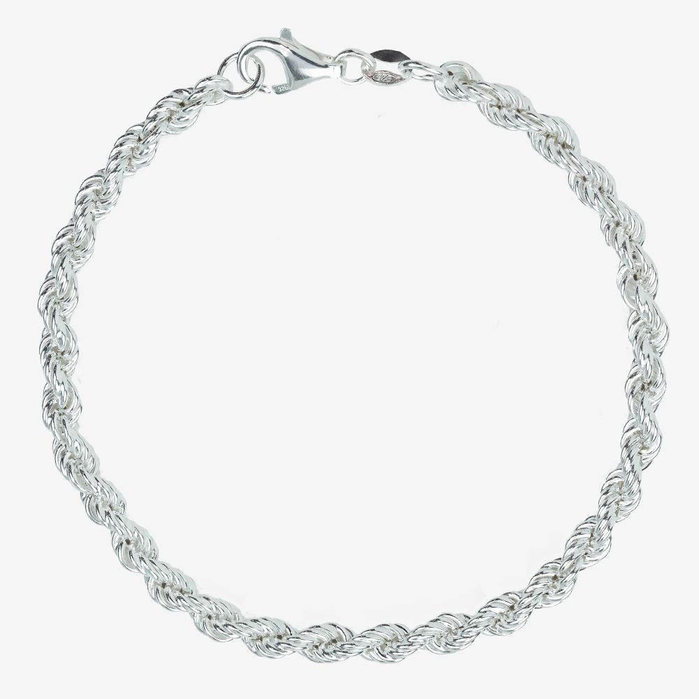 Sterling Silver Rope Chain Bracelet at Warren James