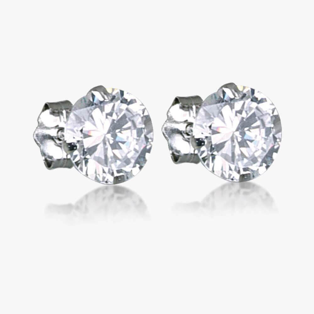 14k White Gold 1/2 Cttw Genuine Lab Grown Round Brilliant Cut Diamond 4  Prong Stud Earrings – Exeter Jewelers