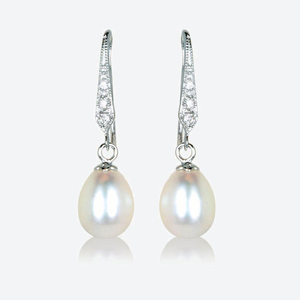 Rhianna Real Sterling Silver Cultured Freshwater Pearl Earrings