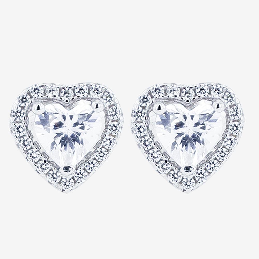 Silver Heart Earrings | Warren James