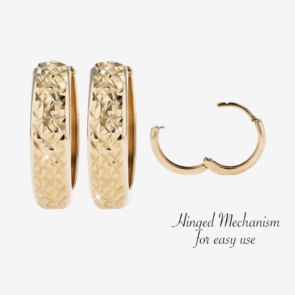 Mens Earrings - 18K Gold Mens Hoop Earring 8mm - Tiny Huggie Earrings for Men in Gold - Simple Hoop Earrings Mens Christmas Jewelry Gift UK