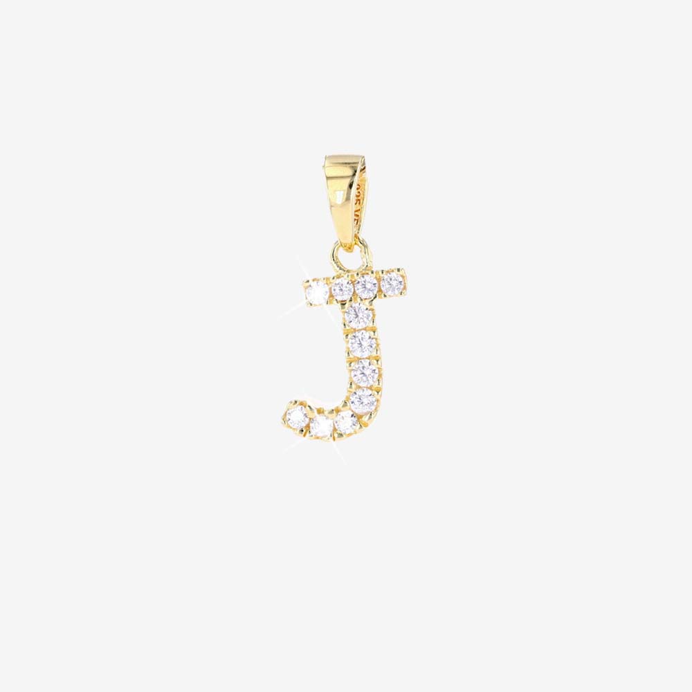 18ct Gold Vermeil On Silver J Initial Pendant | Warren James