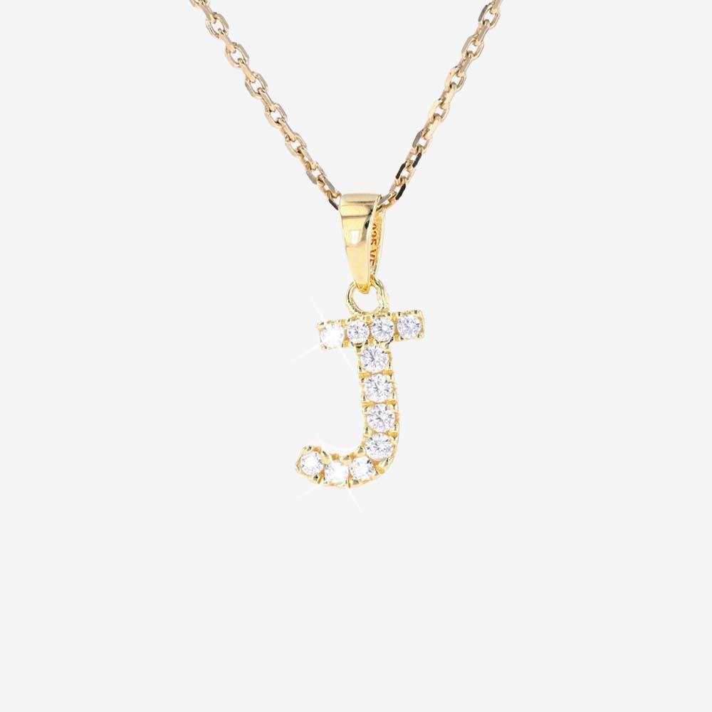 18ct Gold Vermeil On Silver J Initial Necklace | Warren James