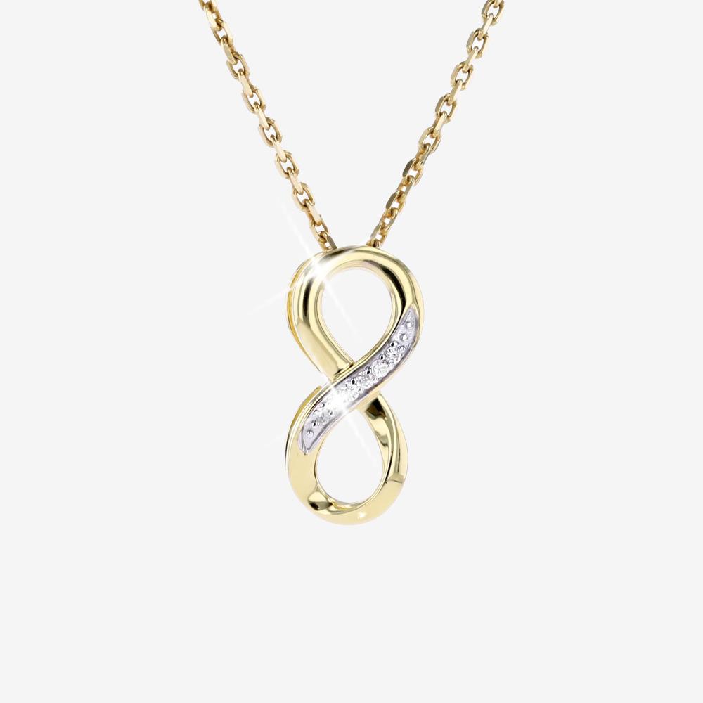 18ct Gold Vermeil On Silver Real Diamond Lab Grown Infinity Necklace