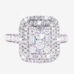 18ct white gold diamond bridal 2 ring set 1.00 ct