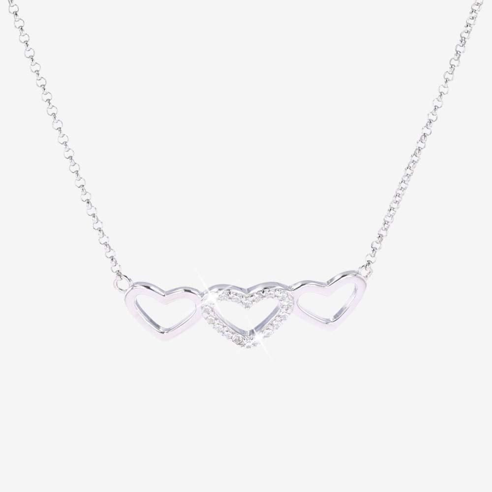 Silver Triple Heart Necklace