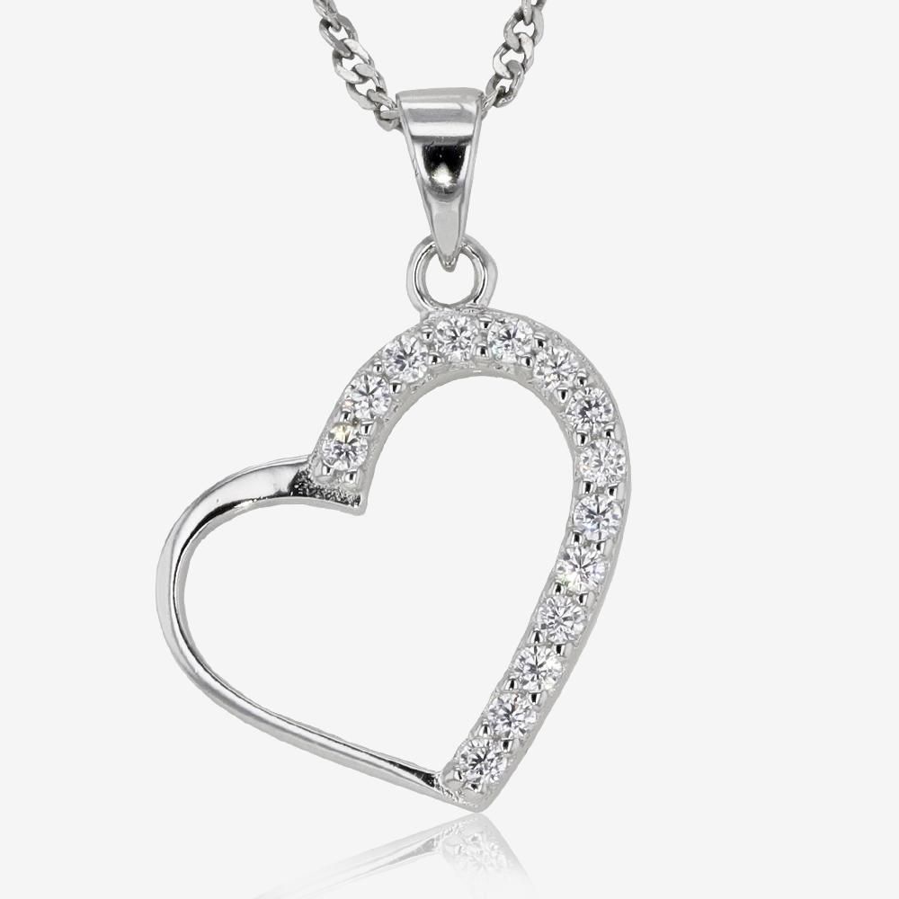 Silver Open Heart Necklace