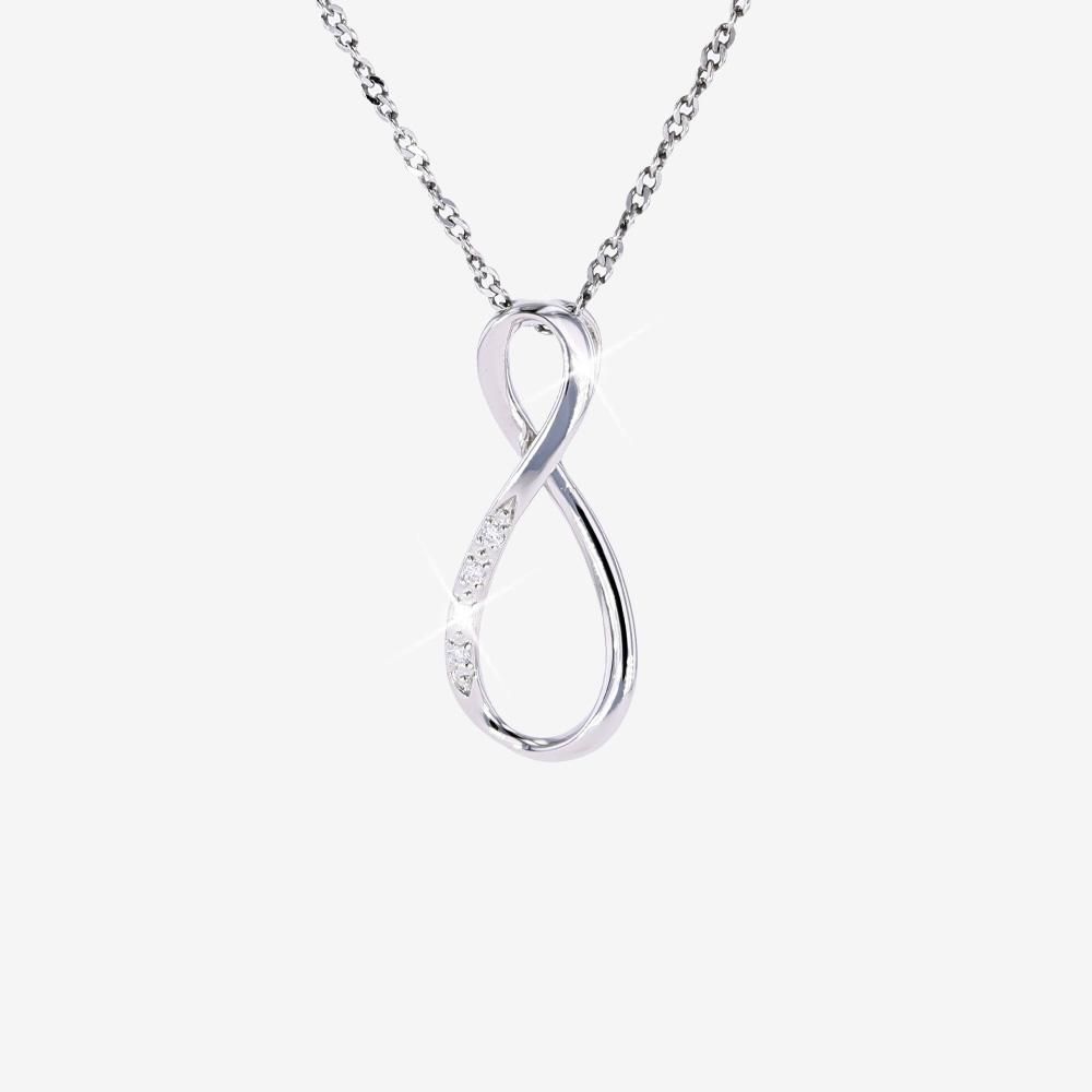 Silver Real Diamond Lab-Grown Infinity Necklace