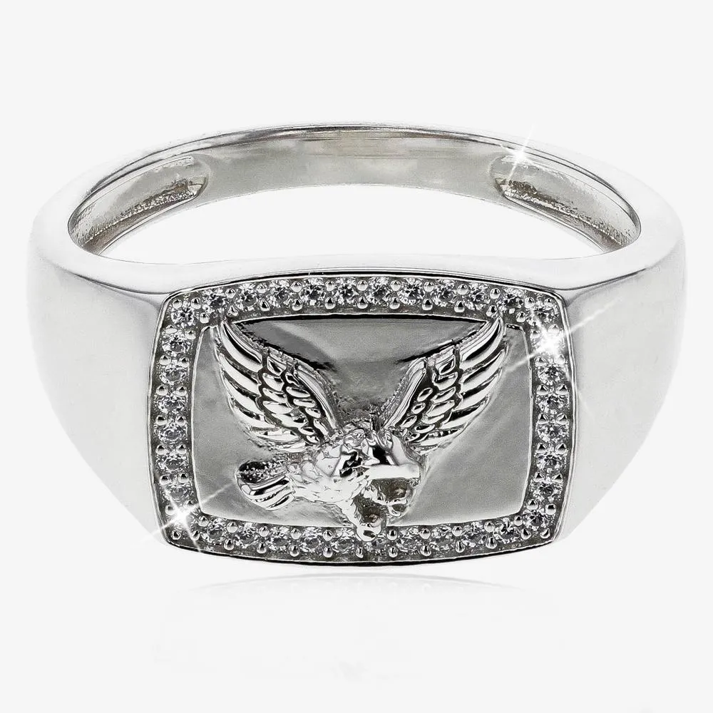 Mens Sterling Silver Signet Ring - Engravable | jewellerybox